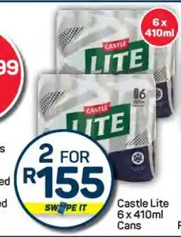 Pick n Pay Castle Lite 6 x 410ml Cans offer