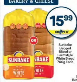 Pick n Pay Sunbake Bagged Sliced or Farmstyle White Bread 700g Each offer