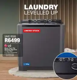 OK Furniture LG Black Twin-Tub Washing Machine offer