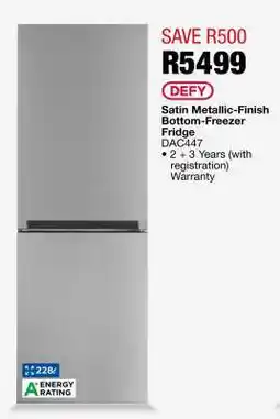 OK Furniture DEFY Satin Metallic-Finish Bottom-Freezer Fridge offer
