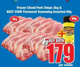 Boxer Frozen Sliced Pork Chops 3kg & BEST COOK Flavoured Seasoning Assorted 90g offer