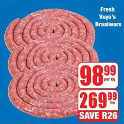 Boxer Fresh Vuyo's Braaiwors offer