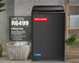 OK Furniture Hisense Black Top-Loader Washing Machine WT3W1622UB offer