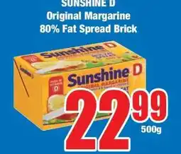 Boxer SUNSHINE D Original Margarine 80% Fat Spread Brick offer
