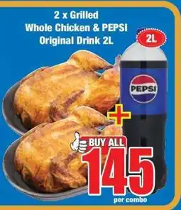 Boxer 2 x Grilled Whole Chicken & PEPSI Original Drink 2L offer