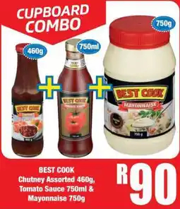 Boxer BEST COOK Chutney Assorted 460g, Tomato Sauce 750ml & Mayonnaise 750g offer
