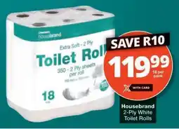 Checkers Housebrand 2-Ply White Toilet Rolls offer