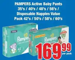 Boxer PAMPERS Active Baby Pants offer