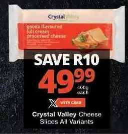 Checkers CRYSTAL VALLEY CHEESE SLICES offer