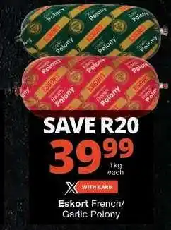 Checkers Eskort French/Garlic Polony offer