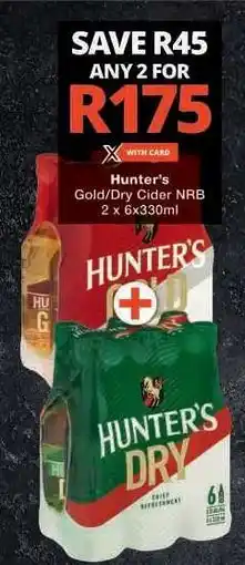 Checkers Hunter's Gold/Dry Cider NRB offer