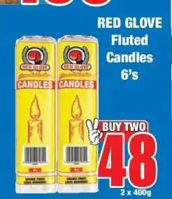 Boxer RED GLOVE Fluted Candles 6's offer