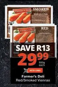 Checkers FARMER’S DELI RED/SMOKED VIENNAS offer