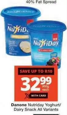 Checkers Danone Nutriday Yoghurt/Dairy Snack offer
