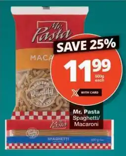 Checkers MR. PASTA SPAGHETTI/MACARONI offer