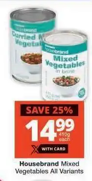 Checkers Housebrand Mixed Vegetables All Variants offer
