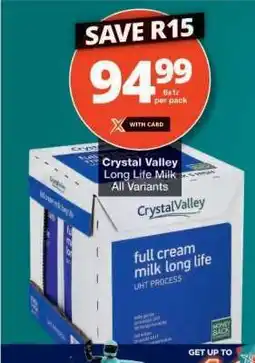 Checkers CRYSTAL VALLEY LONG LIFE MILK offer