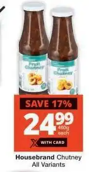 Checkers Housebrand Chutney offer