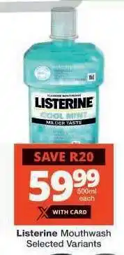 Checkers LISTERINE MOUTHWASH offer