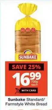 Checkers Sunbake Standard/Farmstyle White Bread offer