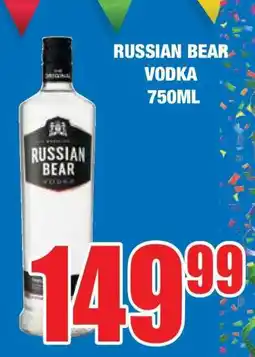 Boxer Russian Bear Vodka 750ml offer