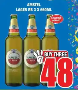 Boxer AMSTEL LAGER RB 3 X 660ML offer