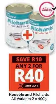 Checkers Housebrand Pilchards offer