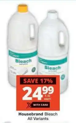 Checkers Housebrand Bleach offer