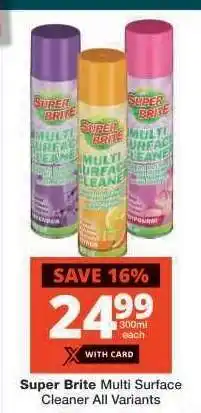 Checkers SUPER BRITE MULTI SURFACE CLEANER offer