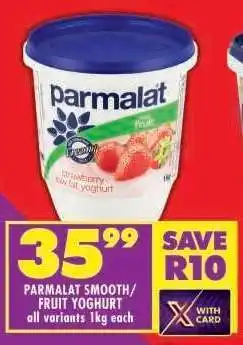 Shoprite PARMALAT SMOOTH/FRUIT YOGHURT offer
