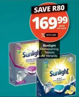 Checkers Sunlight Dishwashing Tablets offer