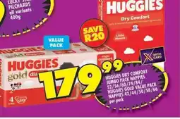 Shoprite HUGGIES GOLD VALUE PACK NAPPIES offer