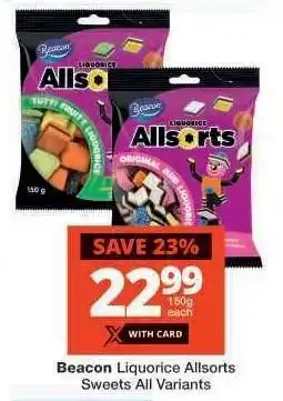 Checkers Beacon Liquorice Allsorts Sweets All Variants offer