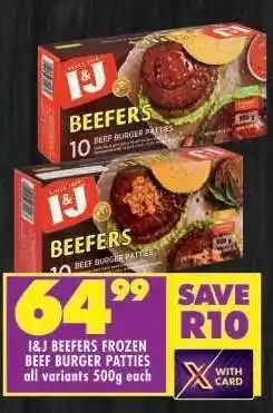 Shoprite I&J Beefers Frozen Beef Burger Patties offer