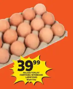 Shoprite NULAID/TOPLAY/FARMYARD/RITEBRAND LARGE EGGS offer