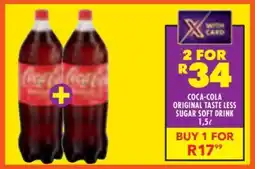 Shoprite Coca-Cola Original Taste Less Sugar Soft Drink, 1.5L offer