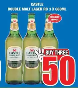 Boxer CASTLE DOUBLE MALT LAGER RB 3 X 660ML offer