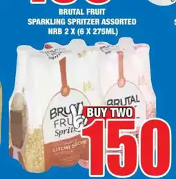 Boxer BRUTAL FRUIT SPARKLING SPRITZER ASSORTED NRB 2 X (6 X 275ML) offer