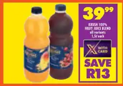 Shoprite KRUSH 100% FRUIT JUICE BLEND offer