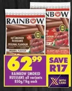Shoprite RAINBOW SMOKED RUSSIANS all variants 850g/1kg each offer