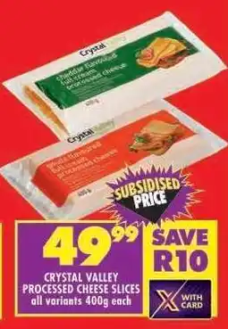 Shoprite CRYSTAL VALLEY PROCESSED CHEESE SLICES offer