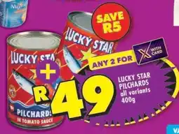 Shoprite LUCKY STAR PILCHARDS all variants 400g offer