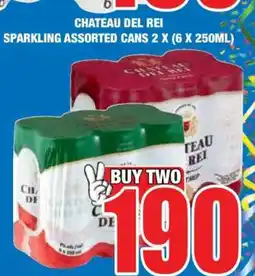 Boxer CHATEAU DEL REI SPARKLING ASSORTED CANS 2 X (6 X 250ML) offer