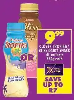 Shoprite Clover Tropika/Bliss Dairy Snack offer