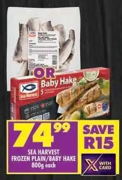 Shoprite SEA HARVEST FROZEN PLAIN/BABY HAKE offer