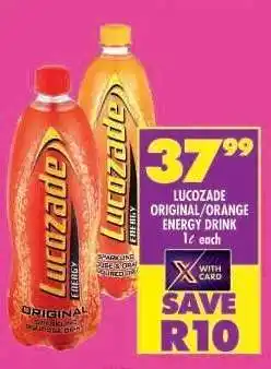 Shoprite LUCOZADE ORIGINAL/ORANGE ENERGY DRINK offer
