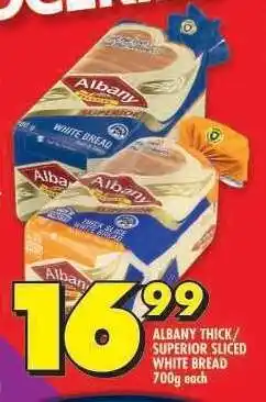 Shoprite ALBANY THICK/SUPERIOR SLICED WHITE BREAD offer