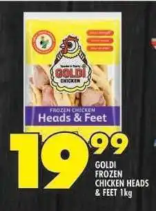 Shoprite GOLDI FROZEN CHICKEN HEADS & FEET 1kg offer