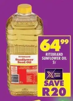 Shoprite Ritebrand Sunflower Oil 2β offer