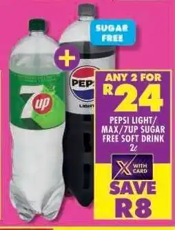 Shoprite PEPSI LIGHT/MAX/7UP SUGAR FREE SOFT DRINK offer